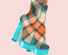 Plaid Turquoise Boots