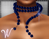 *W* Blue Pearl Necklace