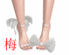 梅 white bow heels