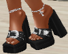 black buckled sandals