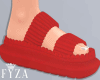 F! Cozy Sandals Red
