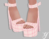 Y| Pink Plaid Heels