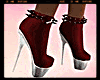 SPIKED HEART BOOTS RED