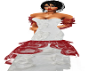 white &red wedding dress
