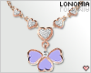 Cute Heart Necklace Purp