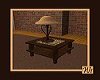 Drk chry wd table lamp