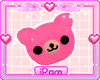 p. pink bear pillow