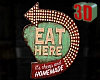 EAT HERE 3D SIGN