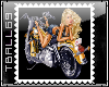 Sexy Blonde Biker Stamp