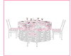Pink White table