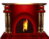 Gold & Red Fireplace