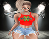 ♛Red Green Tank Top