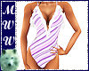 Purple Striped Swimsuit