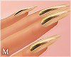 ☾ Almond nails gold