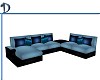 D's Blue and Black Sofa