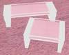 Pink - White End Table