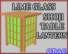 Lime Glass Lamp Table