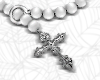 cross and white pearls