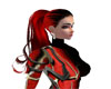 Black red pigtail hair