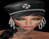 Tilted Leather Hat-Black