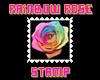 Rainbow rose stamp