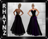 Prple and Blk Satin Gown