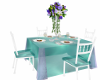 Lav teal wed guest table