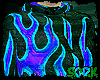 hoddie flames blue y2k