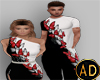 AD COUPLE RED B PANTS M