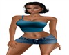 AQUA Top /Jean Skirt