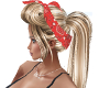 D's blond ponytailscarf