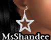 Platinum star earrings