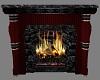dark country fireplace