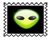 Green Alien Stamp