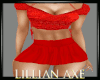 [la] Red Mini skirt