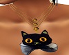 Black Cat Necklace Gold