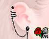 蝶 Blk Cross Ear Chains