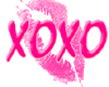 xoxo lips sticker pink