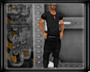 black and blue Pants