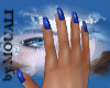 Nails Blue Daimond