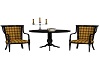 Gold /Black chairs/table