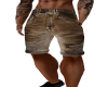 Brown Rip Jean Shorts