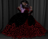 red feather gown