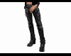Black leather pants boot