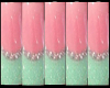 Pink/Mint Tip Nails
