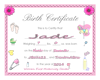 Birth Certificate Jade