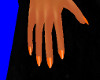 Dainty Hand Orange Nails