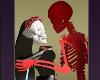 Red Skeleton Bride Dancing Fun Funny Halloween Couple