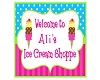 Alis Ice Cream Sign