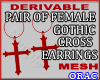 Goth Cross Earrings Mesh